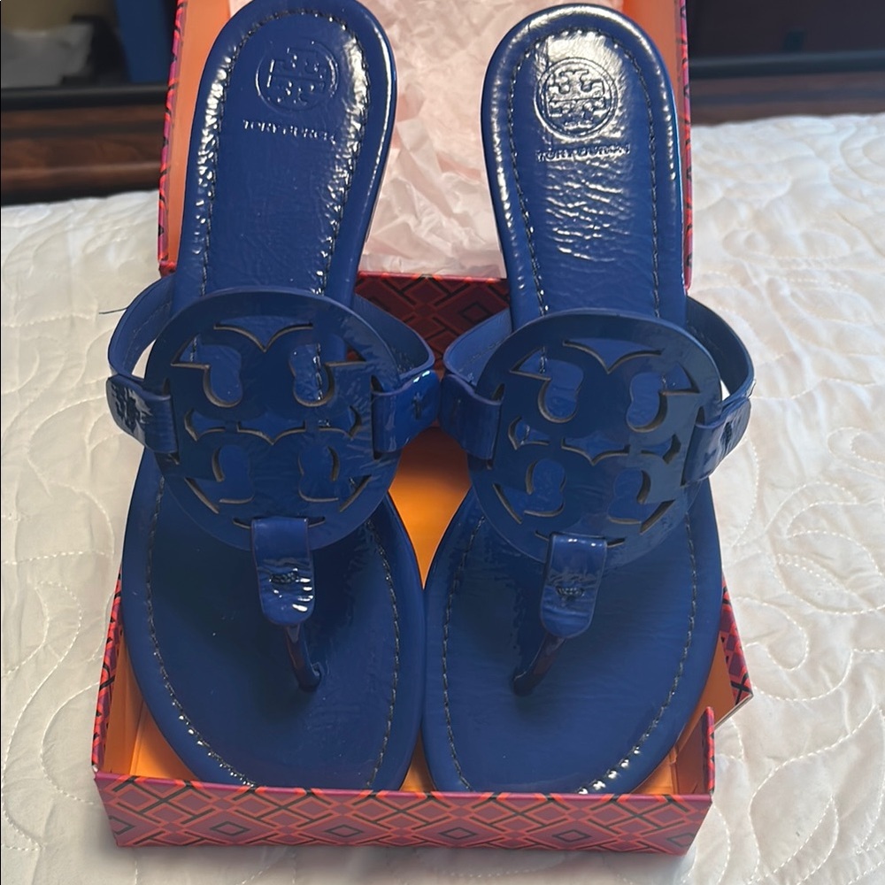 Tory Burch Royal Blue Thong Sandals